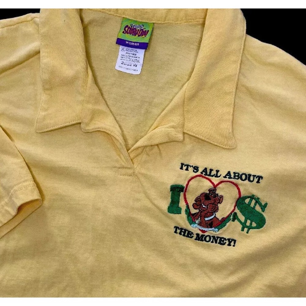 Vintage Scooby Doo Polo Shirt‎ Cartoon Network Embroidered ITS ALL ABOUT $$ 26W